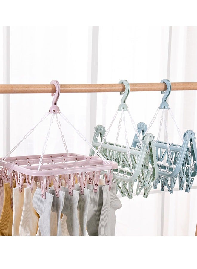 ZCM-HAPPY 2 Piece 36 Clip Foldable Clothes Drying Hanger - Image 3