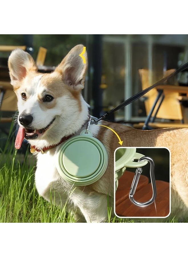 Foldable Pet Travel Bowl Purple 11 83OZ Portable Hanging Feeder - Image 2