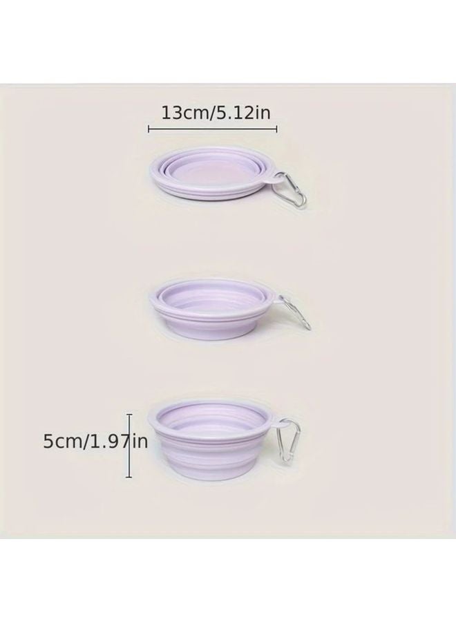Foldable Pet Travel Bowl Purple 11 83OZ Portable Hanging Feeder - Image 4