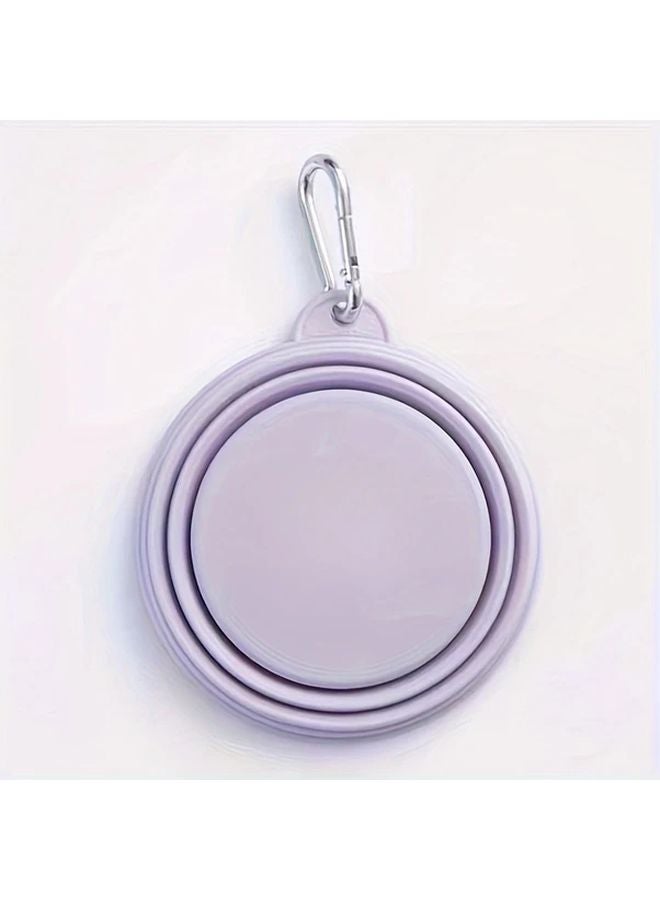 Foldable Pet Travel Bowl Purple 11 83OZ Portable Hanging Feeder - Image 1
