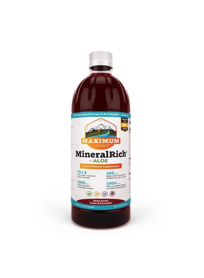 Maximum Living Mineralrich Minerals Supplement With Aloe Liquid Blend Of Vitamins And Trace Minerals 32 Oz - Image 1
