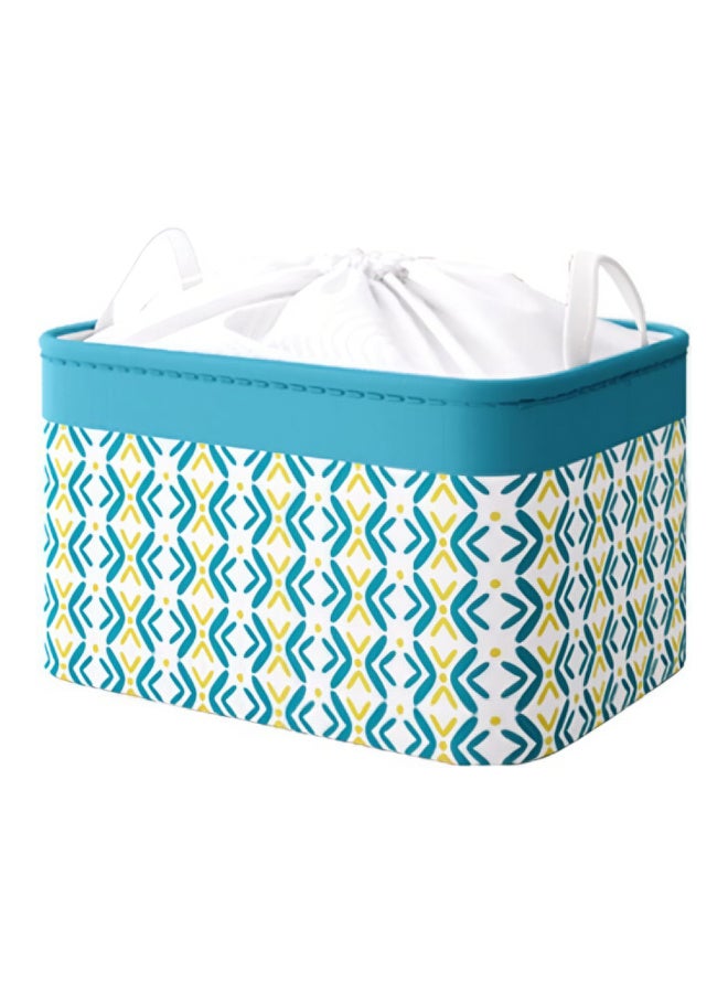 ميني مي سلة تخزين قماشية قابلة للطي من ميني مي | أزرق فاتح وأبيض | ١٠٠٪ بوليستر وقماش | قابلة للطي والطي، ذات مساحة داخلية واسعة، وهيكل متين، وطبقة مقاومة للماء - Image 1