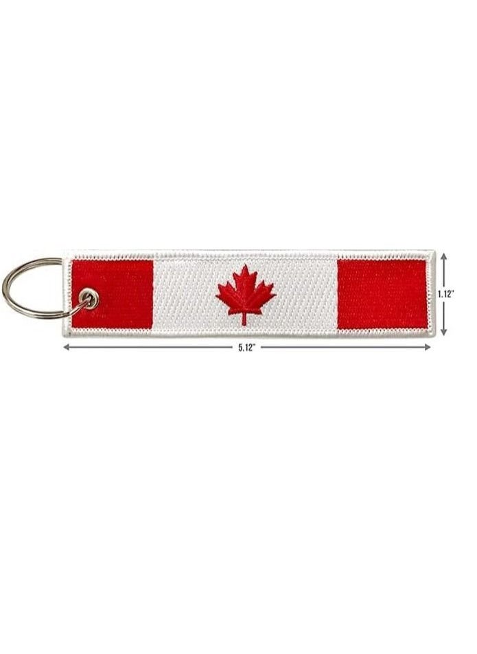 MIRFA Canada Flag Keychain Tag with Key Ring, EDC for Motorcycles, Scooters, Cars and Gifts Flag Key Chain, 100 percent Embroidered  - Image 3