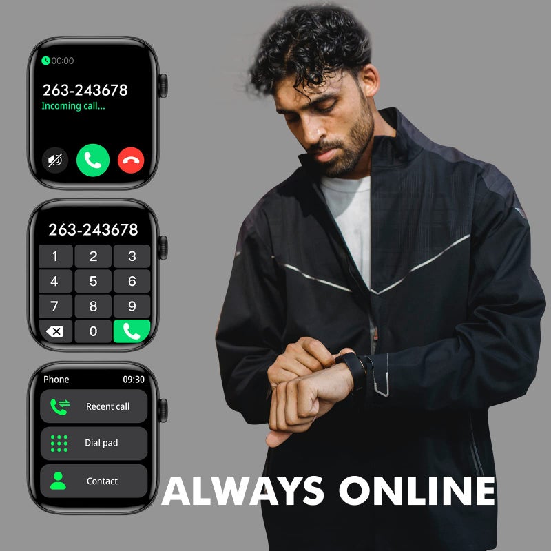 PJYUBVOR ساعة ذكية لهواتف آيفون/أندرويد (إجراء/تلقي المكالمات) - شاشة HD بحجم 1.9 بوصة متعقب للياقة البدنية: مراقب معدل ضربات القلب/مراقب النوم/عداد الخطى/السعرات الحرارية، أوضاع رياضية متعددة، ساعة ذكية مقاومة للماء للرجال والنساء - Image 3