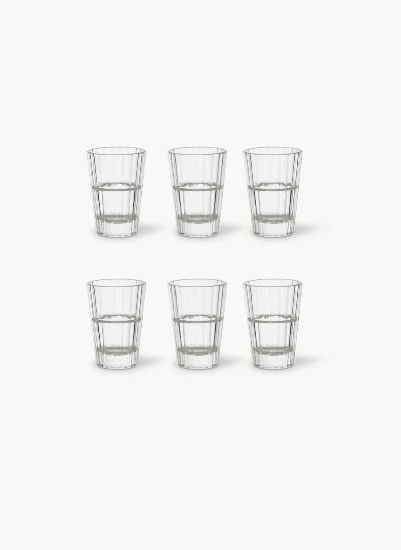Coincasa Coincasa-Set Of 6 Oxford  Liqueur Glasses-38ML-Clear