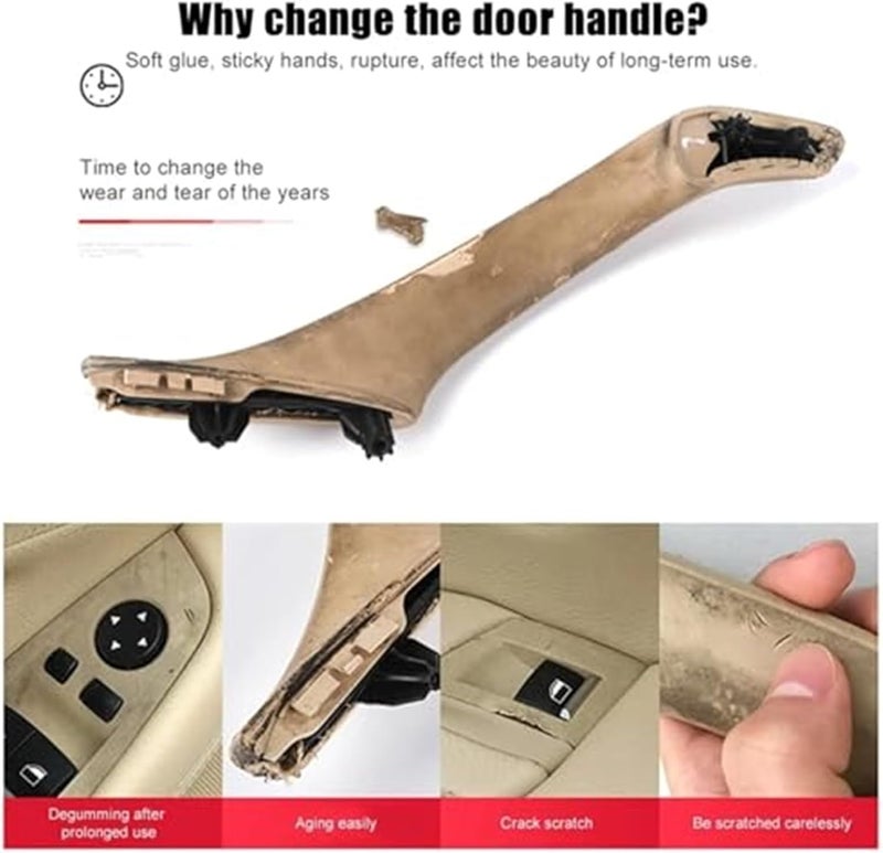 Vuzmode RHD Car Interior Door Handle Trim Cover for BMW 5 Series - Image 2