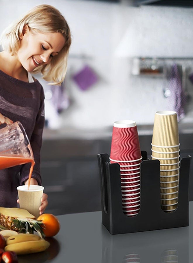 MLADEN حامل أكواب ورقية، موزع أكواب شاي وحليب، حامل أكواب وأغطية للاستخدام مرة واحدة، منظم، حامل أكواب ورقية للقهوة والشاي والمتاجر والمطاعم والمكتب ومنضدة المطبخ (شبكتان) - Image 5