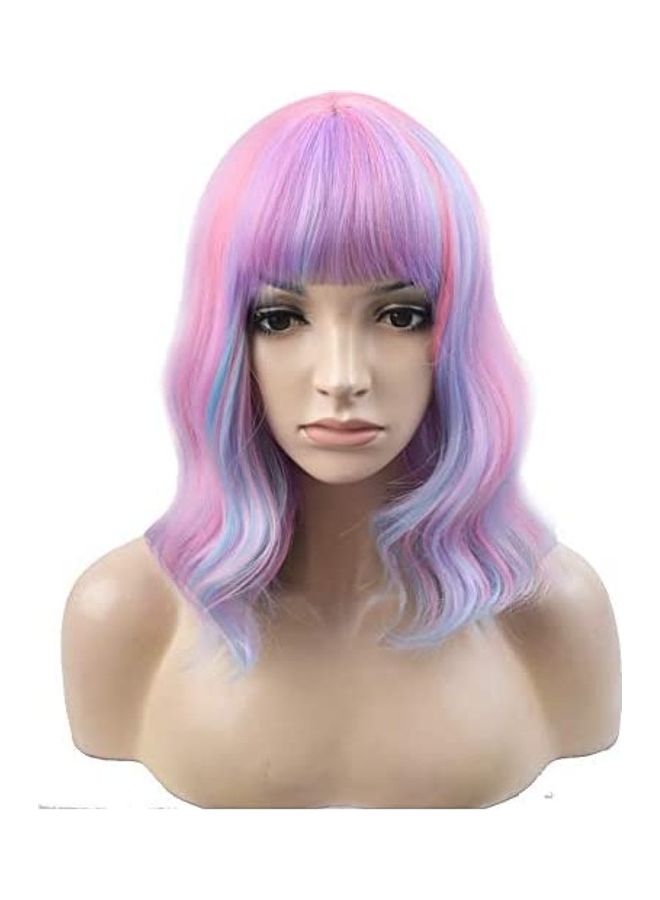 BERON Short Curly Charming Synthetic Wig Multicolour 14inch