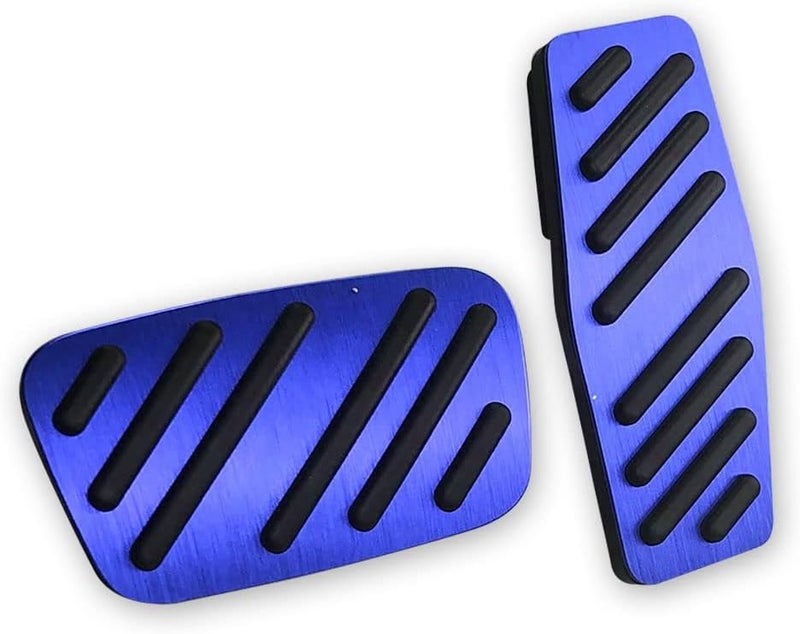 LEXLEY 2PCS Anti-Slip Aluminum Brake Gas Pedal Pads,Auto No Drilling Accelerator Pedal Covers for Chevrolet Chevy Blazer 2019 2020 2021 2022 2023 2024 2025 2026-BLUE - Image 1