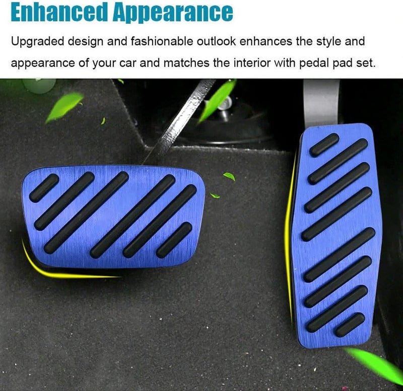 LEXLEY 2PCS Anti-Slip Aluminum Brake Gas Pedal Pads,Auto No Drilling Accelerator Pedal Covers for Chevrolet Chevy Blazer 2019 2020 2021 2022 2023 2024 2025 2026-BLUE - Image 3