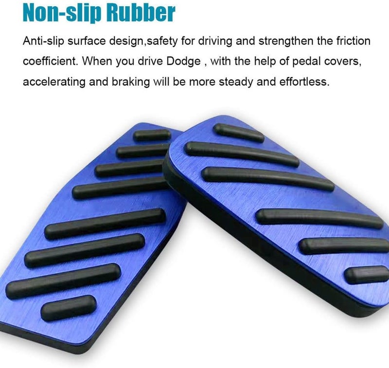 LEXLEY 2PCS Anti-Slip Aluminum Brake Gas Pedal Pads,Auto No Drilling Accelerator Pedal Covers for Chevrolet Chevy Blazer 2019 2020 2021 2022 2023 2024 2025 2026-BLUE - Image 4