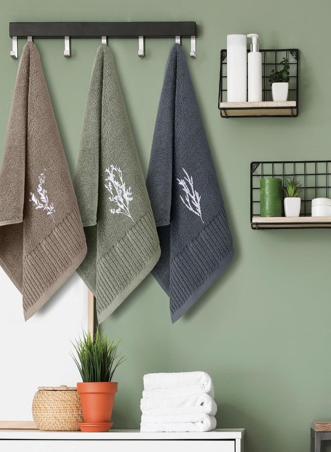 FuWeave مجموعة فوويف من 3 قطع من مناشف اليد النباتية بنمط بوهو، ديكور حمام، مناشف مزخرفة بنمط بوهو مستوحى من الطبيعة، مطرزة بأسلوب ريترو بسيط، مناسبة لتزيين الحمام والمطبخ، مصنوعة من القطن بنسبة 100%، مقاس 13.3 × 29.5 بوصة. - Image 4