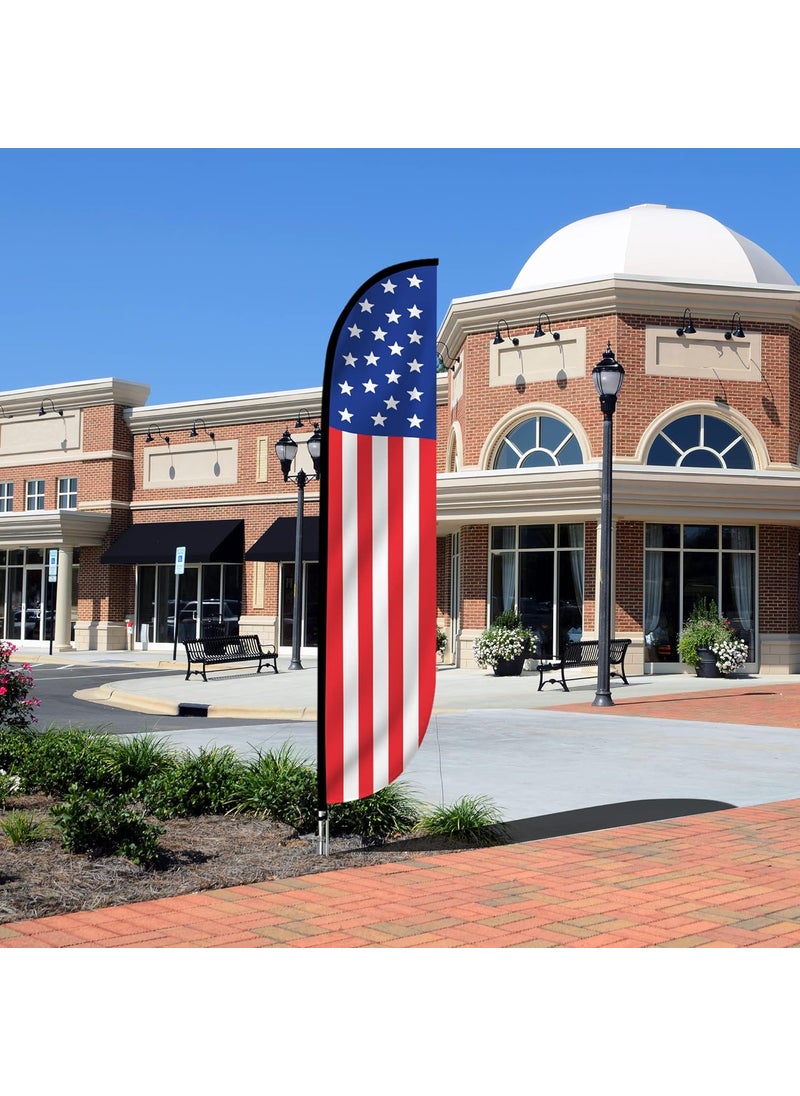 LookOurWay LookOurWay Feather Flag Set 12 ft Advertising Flag with Fiberglass Poles and Ground Spike for Business and Events Promotion American Flag Themed American Glory Vertical  - Image 5