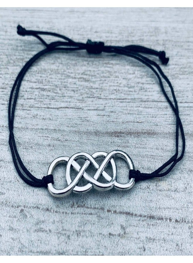 Infinity Collection - Unbiological Sister Charm Bracelets (2 pcs) Friendship Bracelet, Adjustable Bracelet - Soul Sister Knot Bracelets for Women, Teens - Image 2
