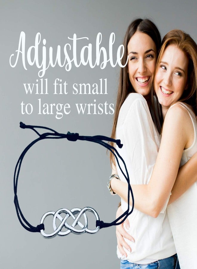 Infinity Collection - Unbiological Sister Charm Bracelets (2 pcs) Friendship Bracelet, Adjustable Bracelet - Soul Sister Knot Bracelets for Women, Teens - Image 3