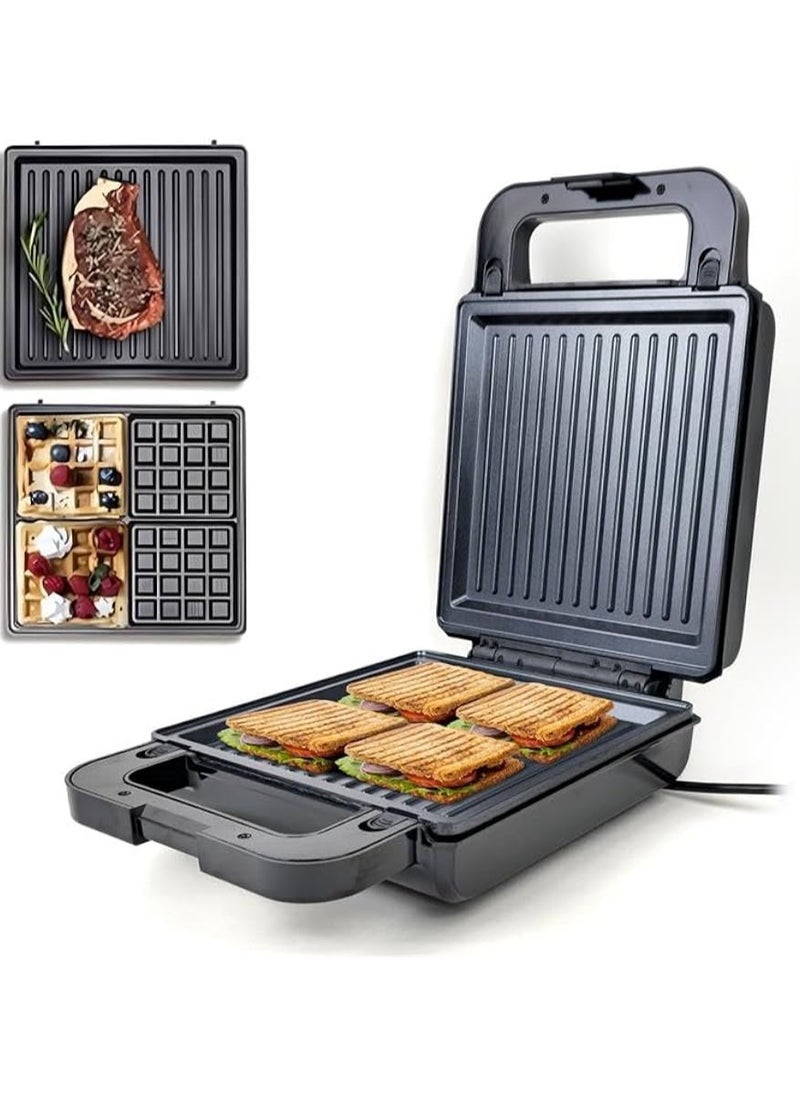 sokany 2 in 1 Gril-Sandwich & Waffle Maker /Double Side Heating /180 Degree Open- 1400W(SK-08119N)  - Image 1
