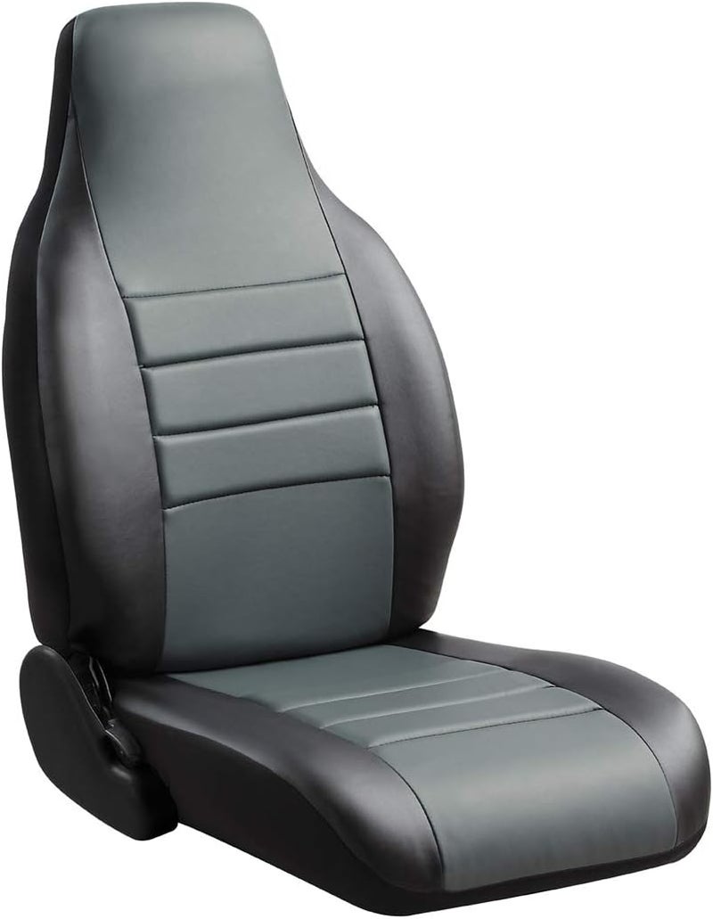 FIA SL62-49 GRAY Custom Fit Rear Seat Cover - Leatherette (Black with Gray Center Panel) - Image 1