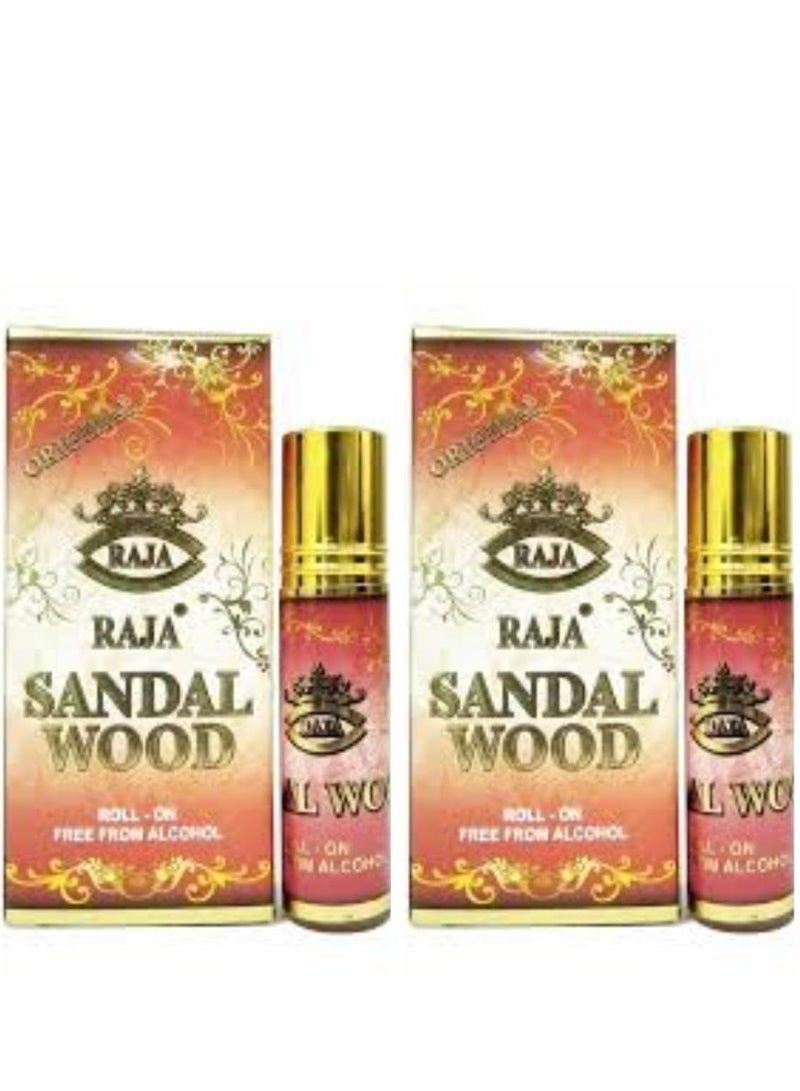 Raja sandal wood attar Roll On Perfume 8 ml 2 Pcs