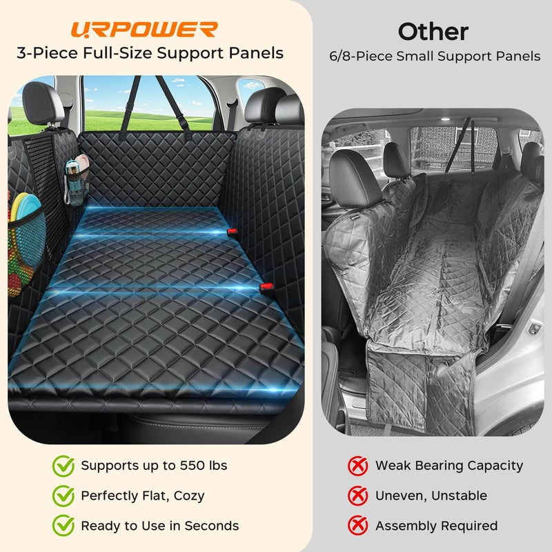 URPOWER 2026 Upgraded Back Seat Extender for Dogs - Large Hard Bottom Dog Car Seat Cover Holds 550lbs, Waterproof Dog Hammock Pet Bed with High-Density Foam Non-Slip Backseat Protector - Image 4