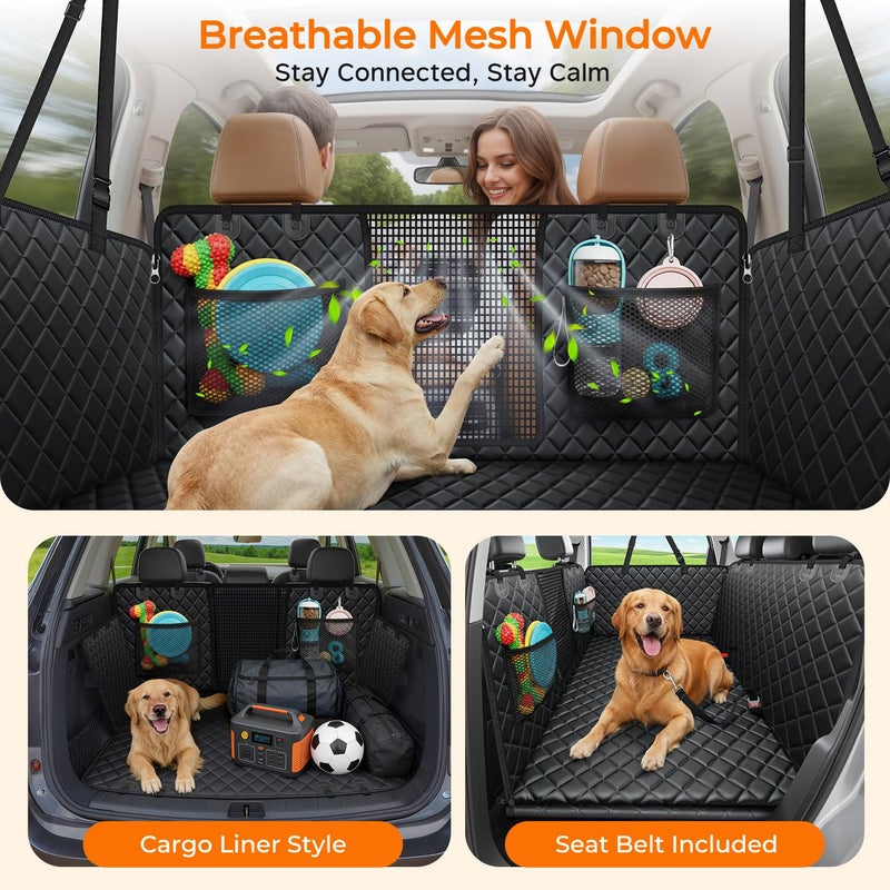 URPOWER 2026 Upgraded Back Seat Extender for Dogs - Large Hard Bottom Dog Car Seat Cover Holds 550lbs, Waterproof Dog Hammock Pet Bed with High-Density Foam Non-Slip Backseat Protector - Image 3