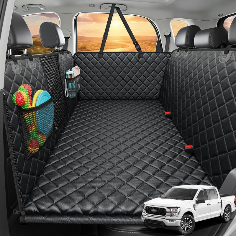 URPOWER 2026 Upgraded Back Seat Extender for Dogs - Large Hard Bottom Dog Car Seat Cover Holds 550lbs, Waterproof Dog Hammock Pet Bed with High-Density Foam Non-Slip Backseat Protector - Image 1