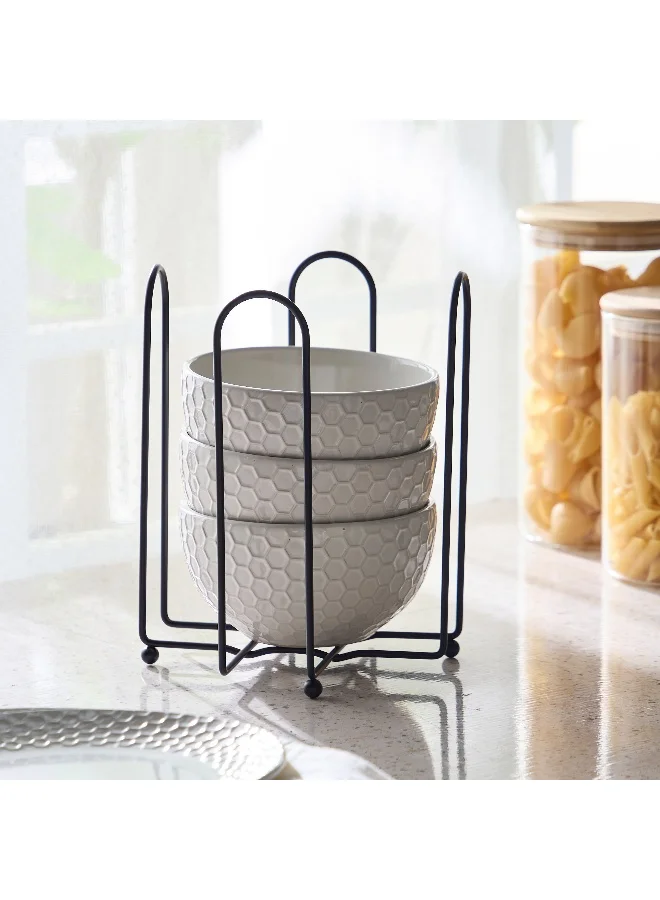 Home Box Ebony Big Bowl Holder Rack
