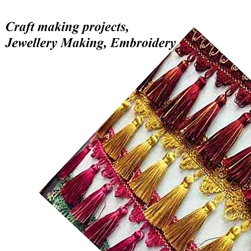 Aakriti Viscose Rayon Art Silk Yarn - Embroidery Crochet Knitting Lace Trim & Jewellery Bag Making Thread (1 Pcs, Dark Red, 100 Gram) - Image 2