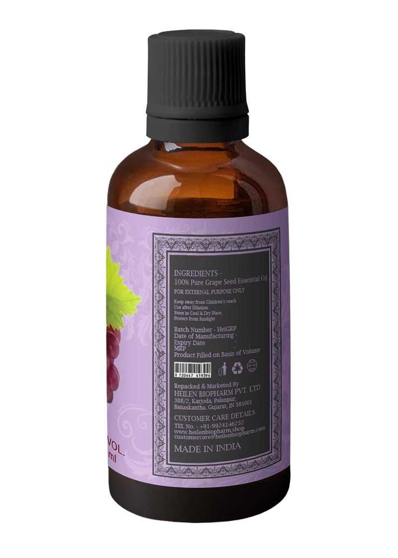 Heilen Biopharm Heilen Biopharm Grapeseed Essential Oil Natural and Nourishing for Healthy Skin and Hair 50 mL I Pack of 1  - Image 4