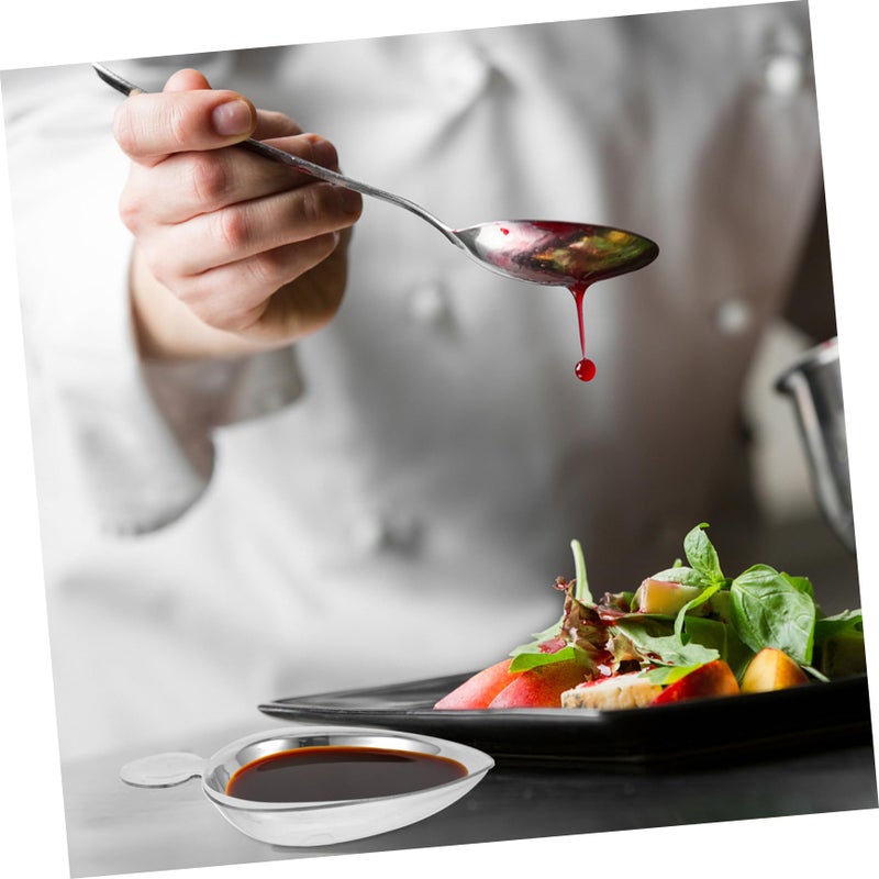 Stainless Steel Condiment Dipping Bowl Set Serving Dish Sauce Plate - Image 4