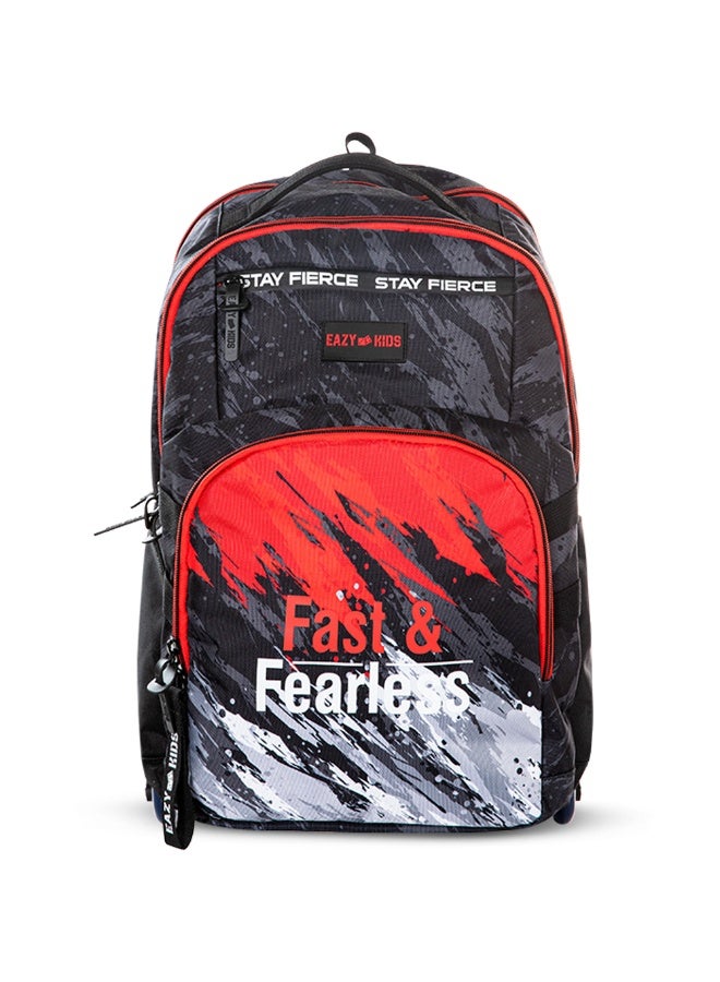 Eazy Kids 20" School Bag w/ Laptop Compartment - Fast & Fearless Black - Image 1