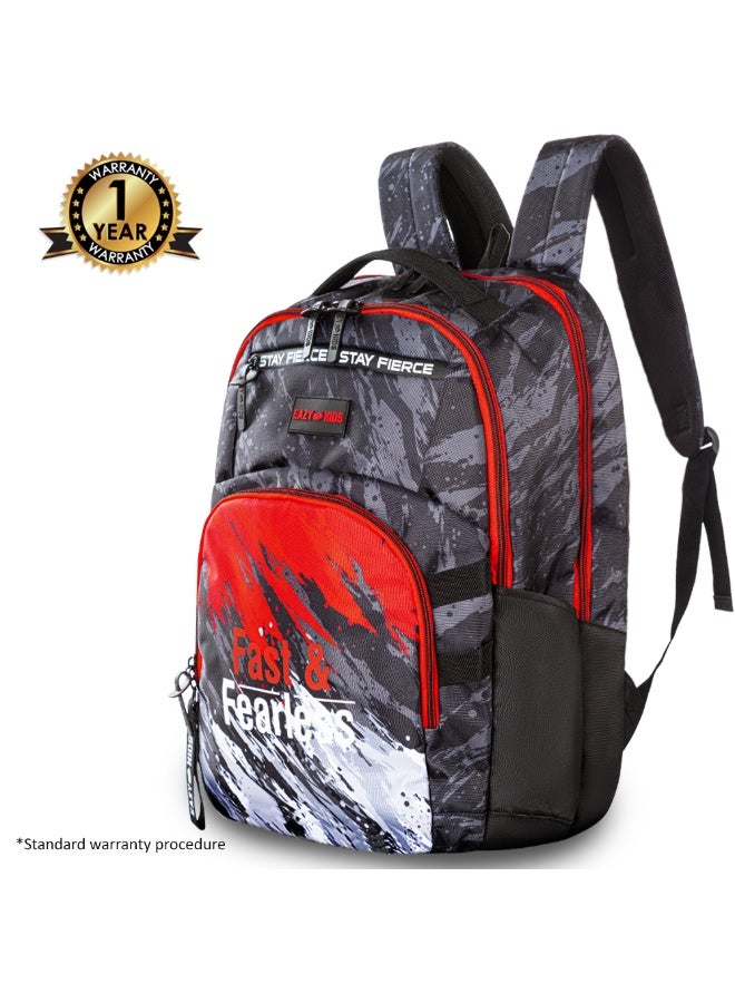 Eazy Kids 20" School Bag w/ Laptop Compartment - Fast & Fearless Black - Image 3