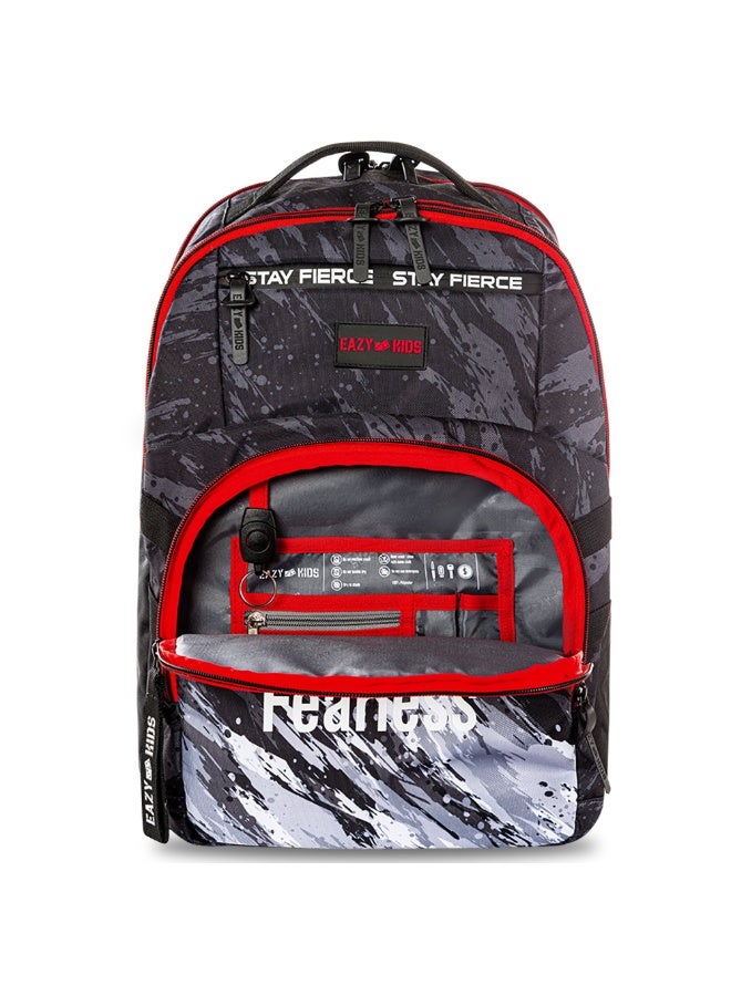 Eazy Kids 20" School Bag w/ Laptop Compartment - Fast & Fearless Black - Image 2