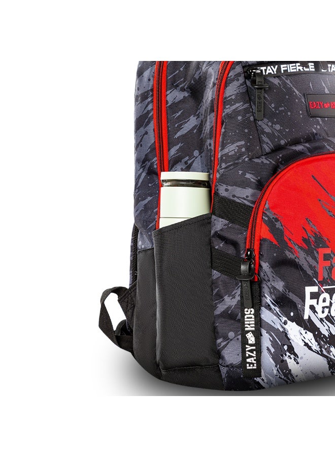 Eazy Kids 20" School Bag w/ Laptop Compartment - Fast & Fearless Black - Image 4