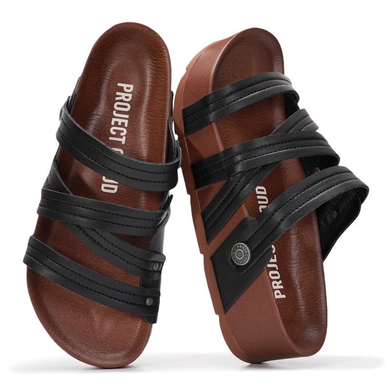 Project Cloud Wedge Platform Sandals Women Footwear - Lightweight with Plush & Soft Insole Beach Essentials Wedge Sandals Durable Non-Slip Sandals for Women 2026 (PASADENA,BLK,10)
