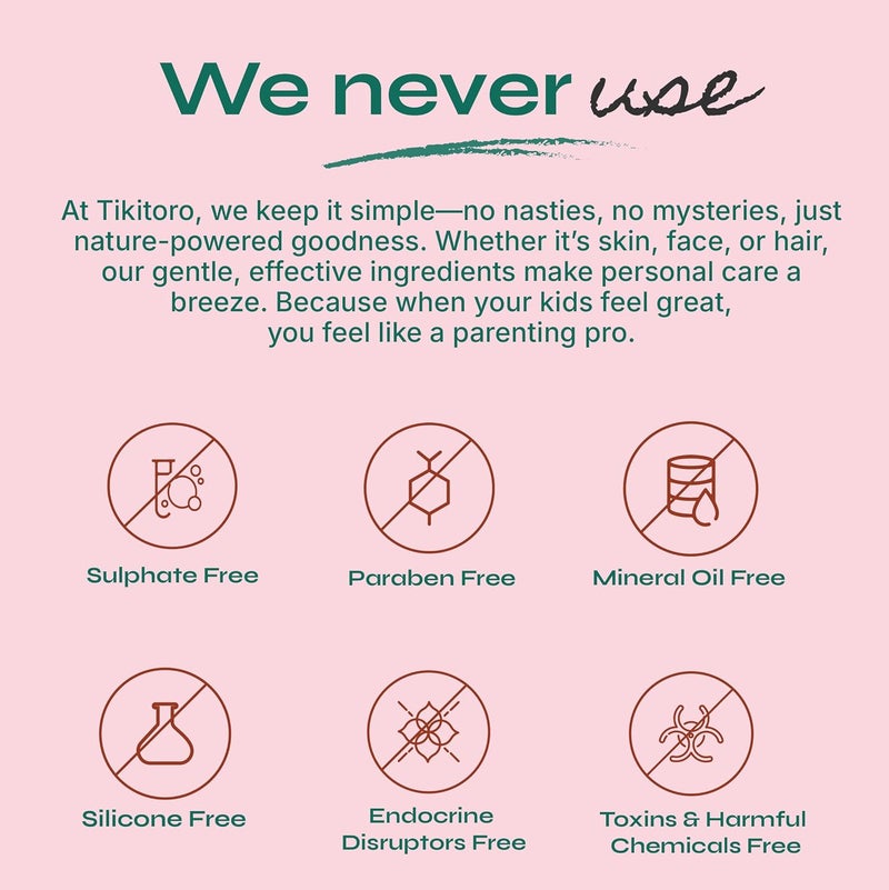Tikitoro Kids Refreshing Body Wash  Pediatrician Approved  Deeply Cleanses Hydrates  Refreshes Skin  Cucumber Java Plum Vitamin C  Aloe Vera  No Parabens  Sulphates Age 4 years 300ml - Image 5