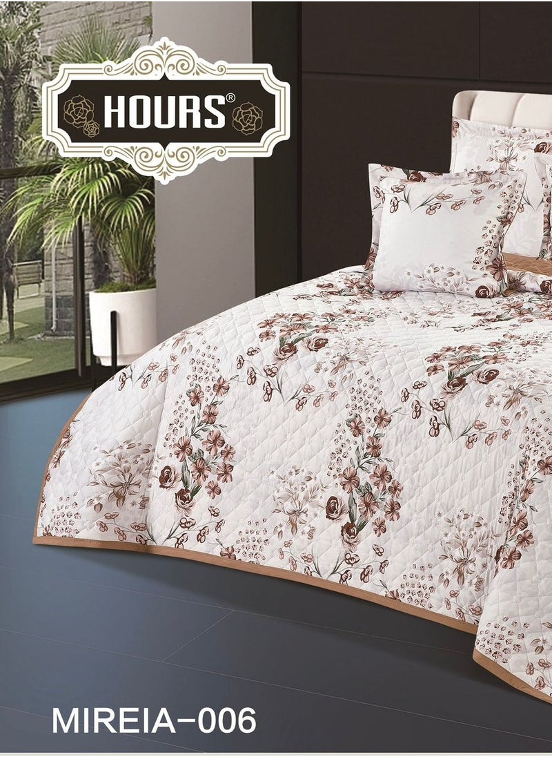 Hours Compressed double-sided floral bed comforter set, 6 pieces, size 240 * 220 cm  - Image 3