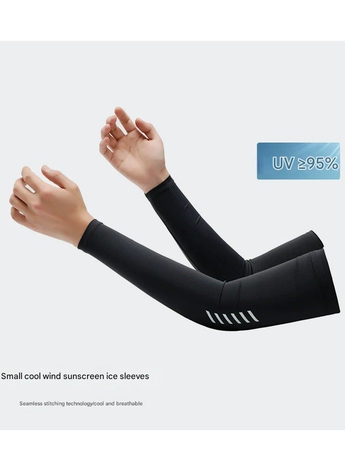 Goolsky Men Cooling Arm Sleeves Summer UV Protection Thin Breathable Ice Silk Sun Sleeves  - Image 4