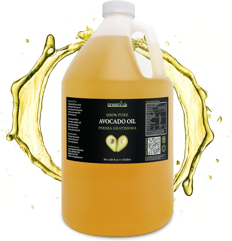 GreenIVe 100% Pure Avocado Oil - Cold Pressed, Non-GMO, Vegan, 1 Gallon - Image 1