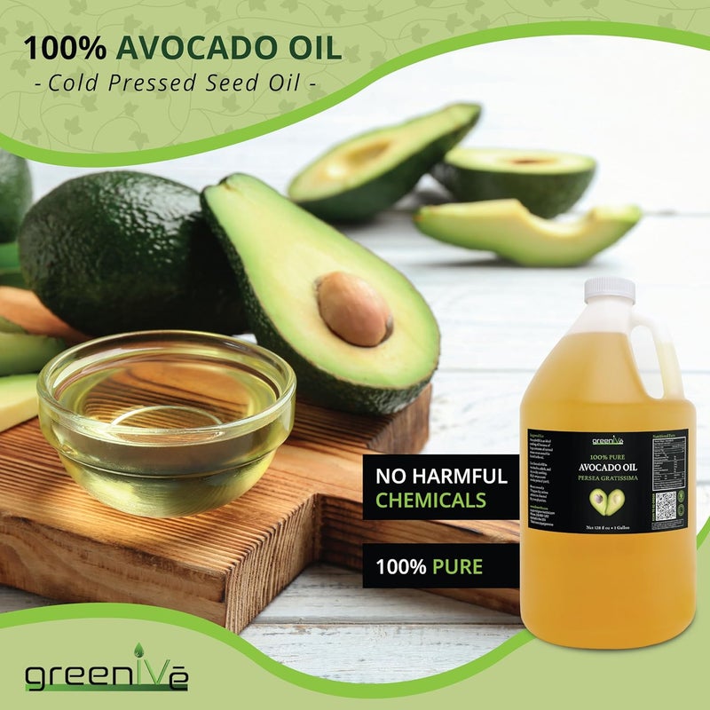 GreenIVe 100% Pure Avocado Oil - Cold Pressed, Non-GMO, Vegan, 1 Gallon - Image 4