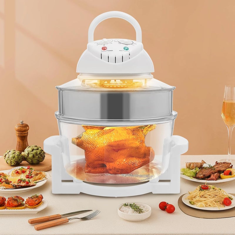 Airy Fryer, 17L/17.96Qt Glass Air Fryer with Temp & Time Control, 360° Viewable Airy Fryer with Expansion Ring, for Rilling Roasting Baking Pan-Frying Defrosting for Home, Restaurants - Image 3