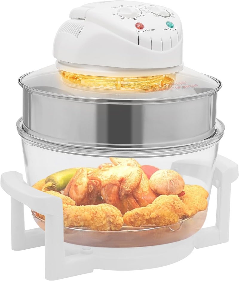 Airy Fryer, 17L/17.96Qt Glass Air Fryer with Temp & Time Control, 360° Viewable Airy Fryer with Expansion Ring, for Rilling Roasting Baking Pan-Frying Defrosting for Home, Restaurants - Image 1