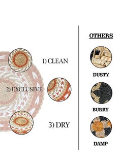Y&D Woven Wall Basket Decor Special Bowls Trays Set Indoor Hanging Baskets for Table and Rustic Durable Natural Handmade Boho Decorations  - Image 3