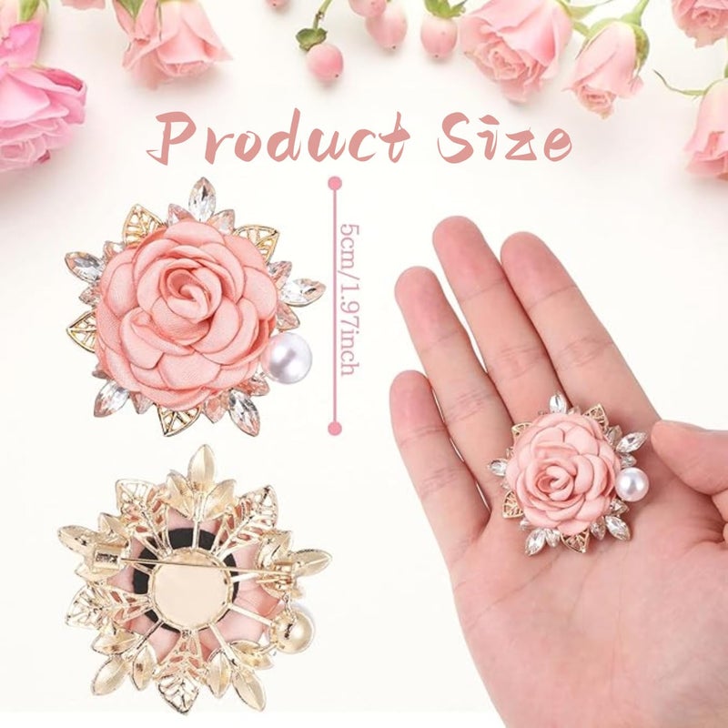 Flavizo Elegant Floral Brooch Pin for Women, Saree Accessory Stylish Decorative Lapel Brooches for Dress, Blazer, Shawl, Gown - Elegant Ladies Decoration in Dresses - Image 2
