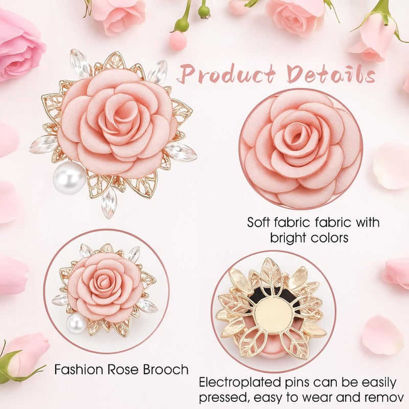 Flavizo Elegant Floral Brooch Pin for Women, Saree Accessory Stylish Decorative Lapel Brooches for Dress, Blazer, Shawl, Gown - Elegant Ladies Decoration in Dresses - Image 3