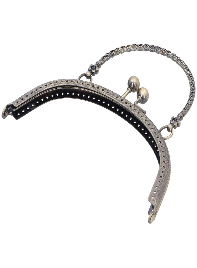 Semicircle Purse Handle Frame Metal Handbags Clasp Lock 16.5cm Bag DIY Making SuppliesBronze - Image 3