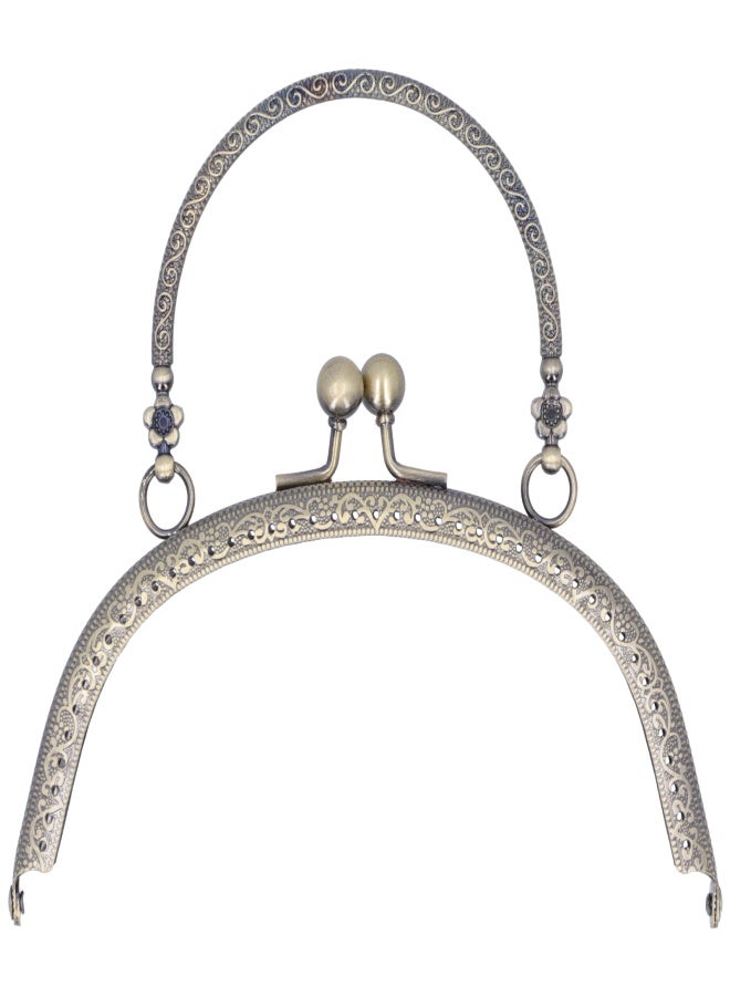 Semicircle Purse Handle Frame Metal Handbags Clasp Lock 16.5cm Bag DIY Making SuppliesBronze - Image 1