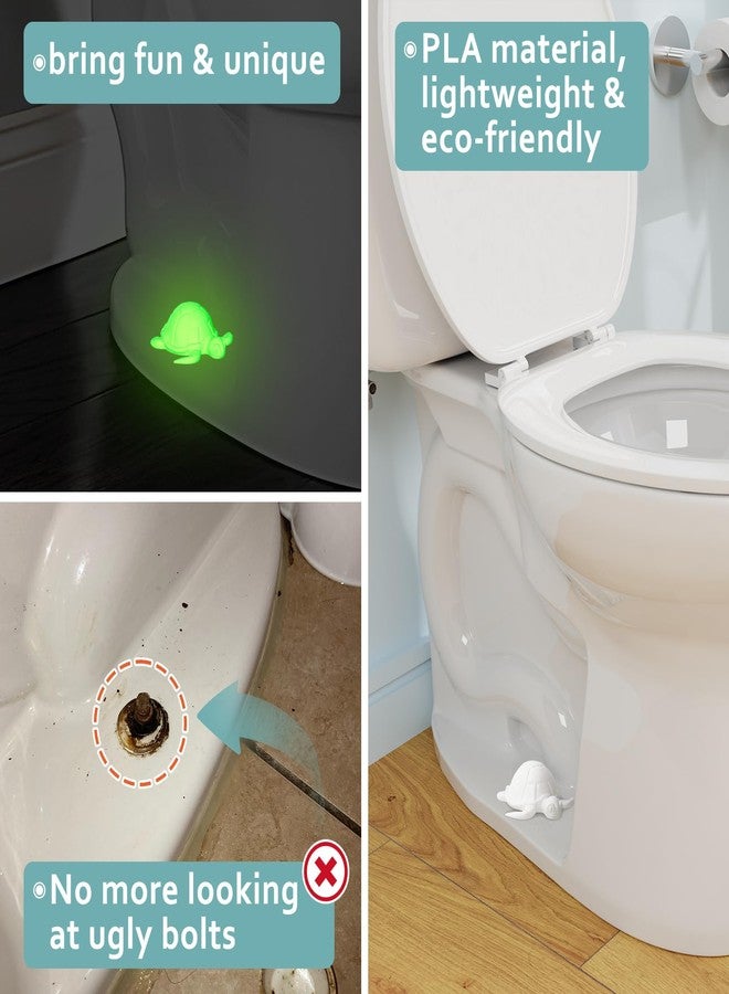 boeemi Sea Turtle Toilet Bolt Covers Decorative, 2PCs Glow in The Dark PLA Toilet Bowl Caps for Bolts Luminous Green, Fun Bathroom Decor Accessories Rust Prevention - Image 3