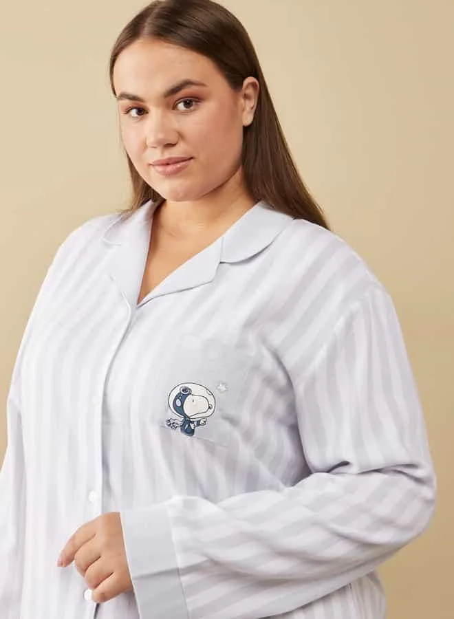 Splash FAV Snoopy Print Sleepshirt with Long Sleeves