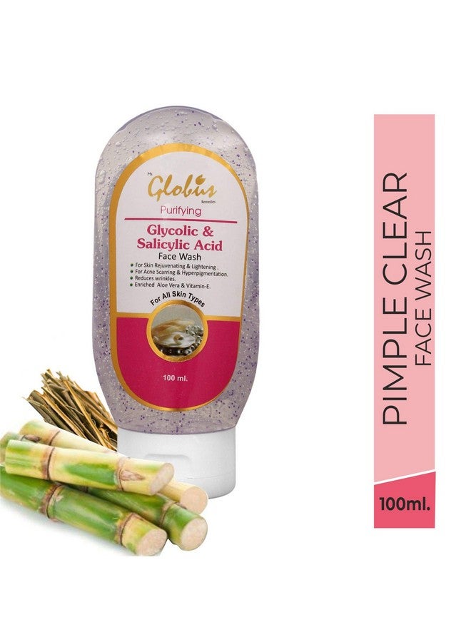 Globus Remedies Anti Acne Glycolic & Salicylic Acid Face Wash 100Ml And Skin Brightening Vitamin C & Hyaluronic Acid Face Wash 100 Ml Combo Pack - Image 3