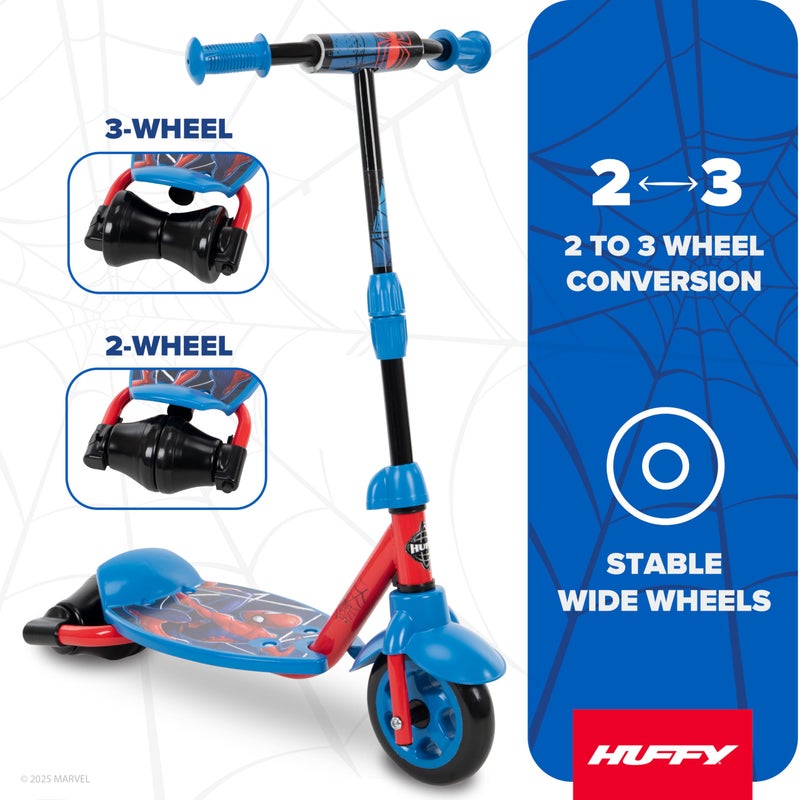 Huffy Marvel Spider-Man 3-2-Grow Convertible Preschool Scooter, Blue - Image 2